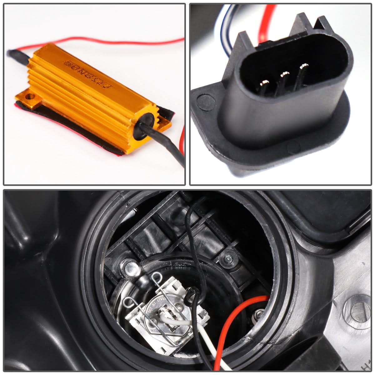 09-14 Ford F-150 LED DRL Projector Headlights Black Housing