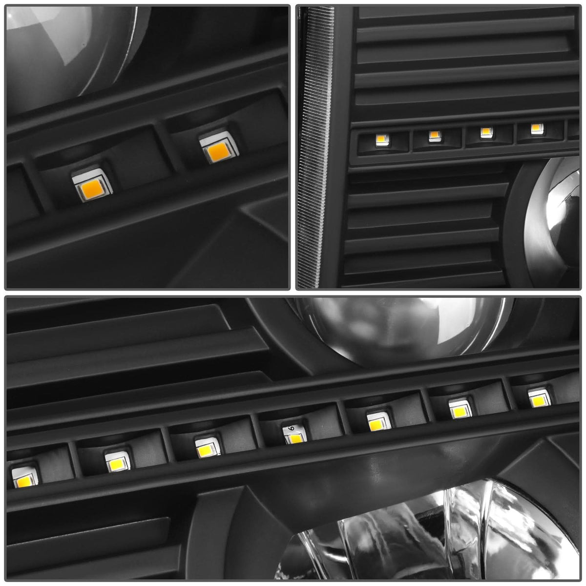 2007-2014 GMC Sierra C-Bar LED DRL Sequential Headlights Black
