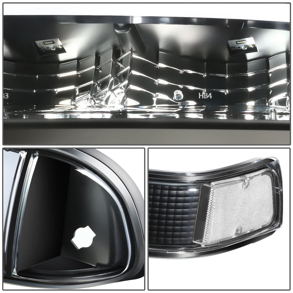 98-04 Chevrolet Blazer/S10 LED Switchback L-Pattern Headlights - Black