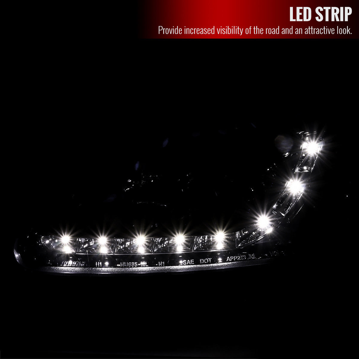 Spec-D 96-98 Honda Civic R8 Style Projector Headlights Smoked