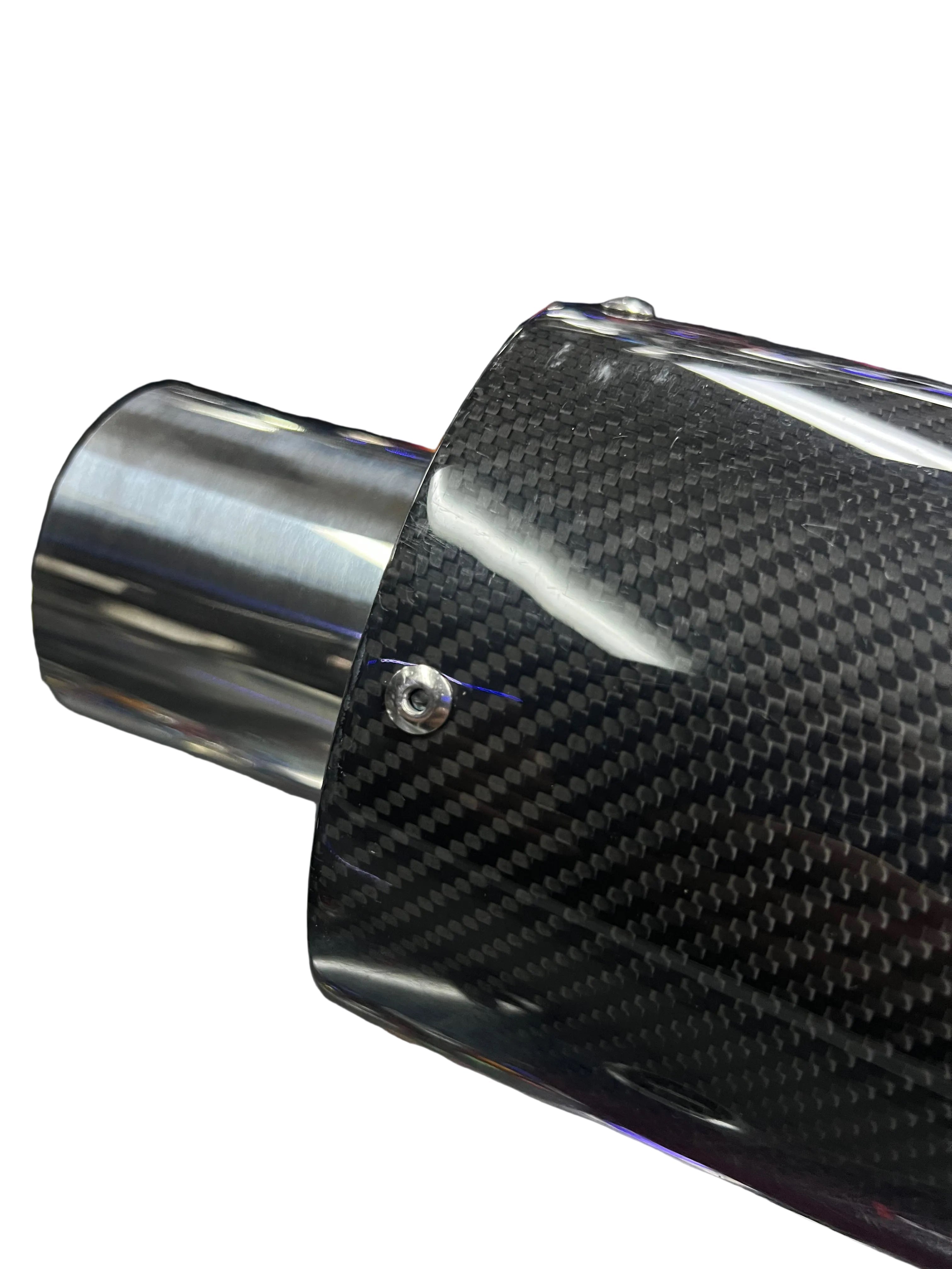SPDZ1 Carbon Series Performance Muffler – 3” Inlet / 4.5” Burnt Tip (No-Weld Design)
