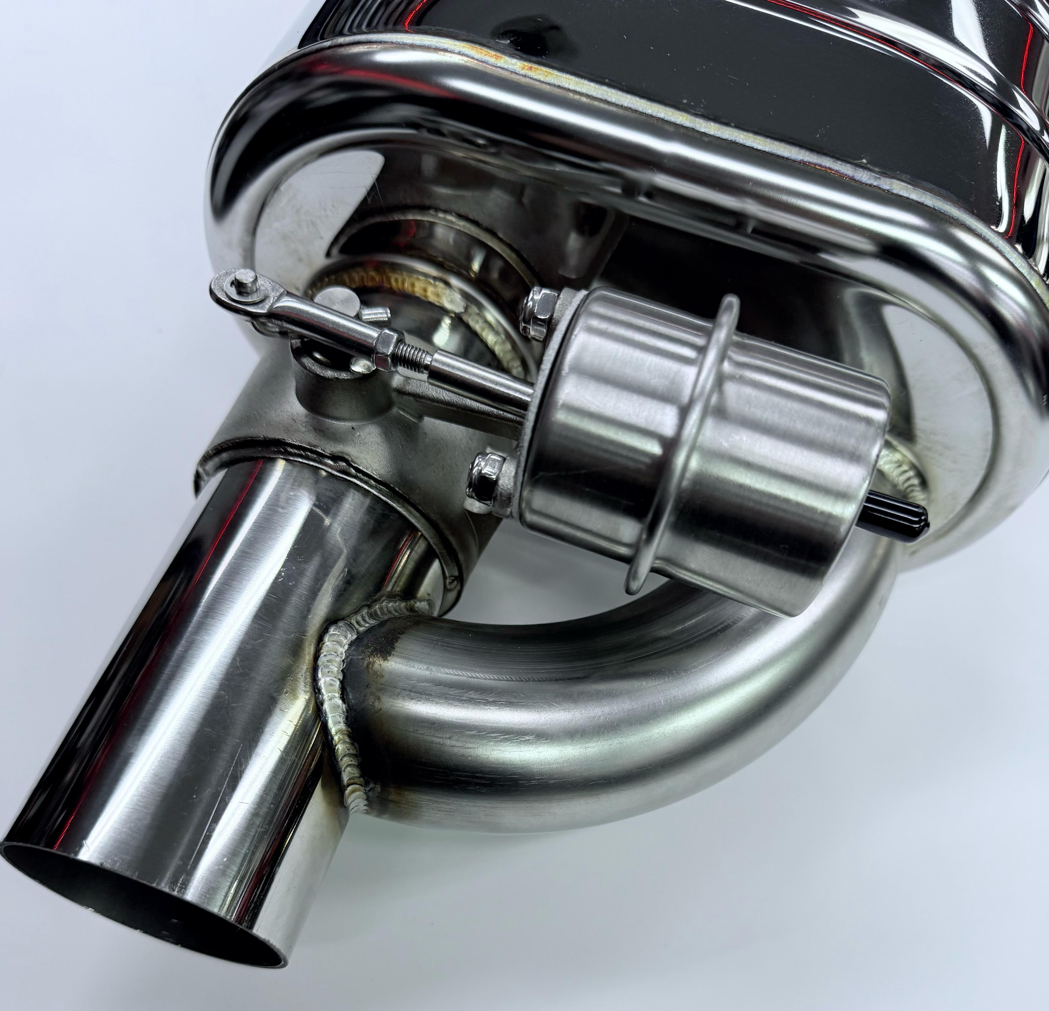 SPDZ1 Universal Valved Performance Muffler Kit – High-Flow 2.5" Valve-Controlled Exhaust System (Quiet & Loud Modes)