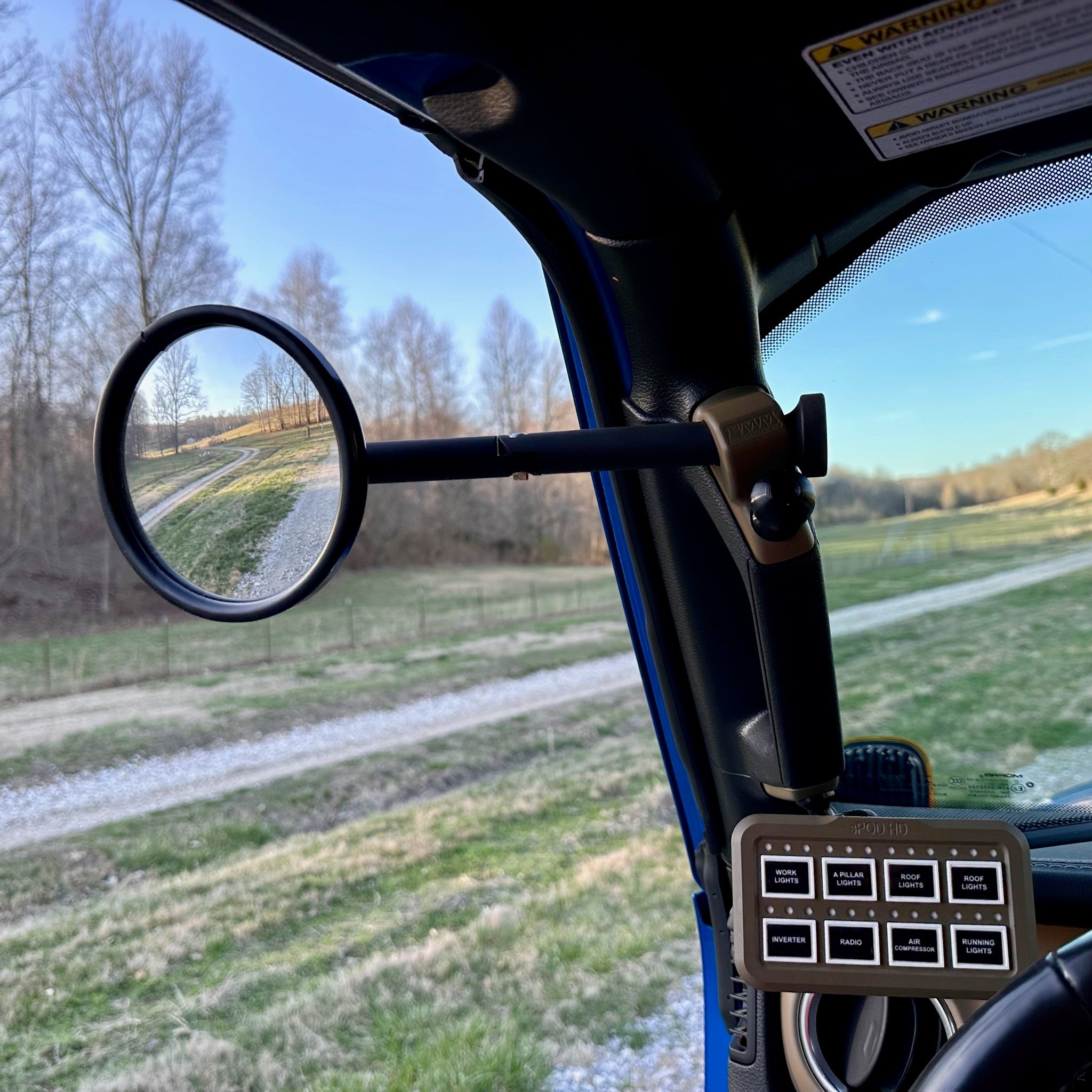 A-PILLAR SIDE MIRRORS FOR 2018 - 2023 JEEP WRANGLER JL & GLADIATOR - CMM OFFROAD