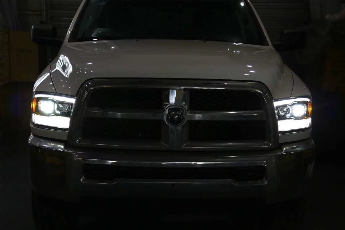 AlphaRex 09-18 Ram Truck LUXX-Series LED Projector Headlights Black