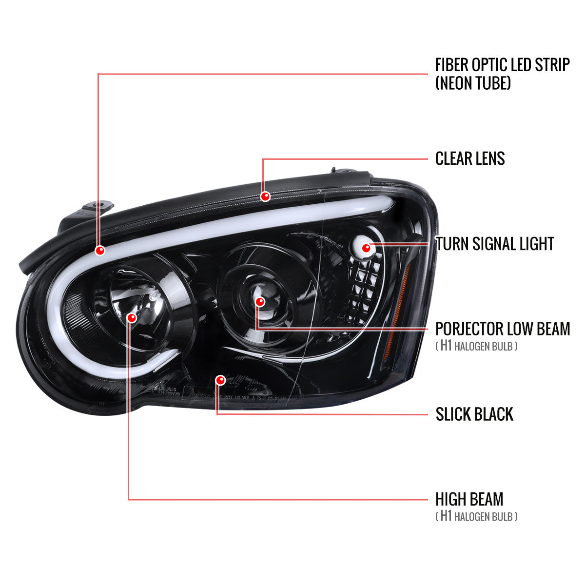 Spec-D 04-05 Impreza WRX STI Outback Headlights Black/Clear