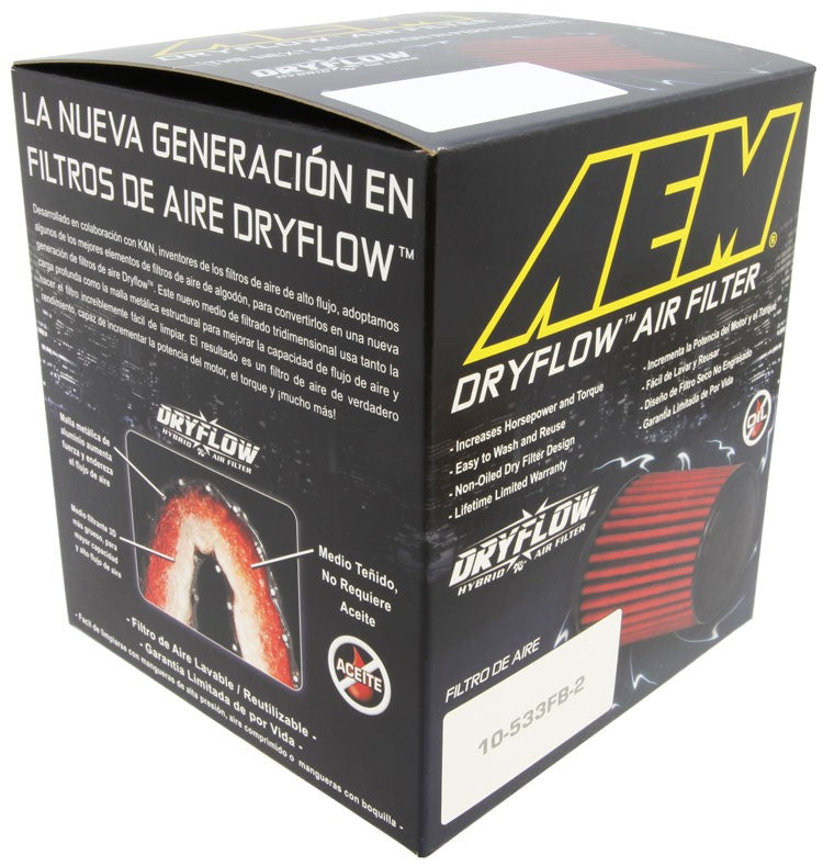 AEM Induction DryFlow Air Filter 4.5in X 5-1/8in AIP21-206DK