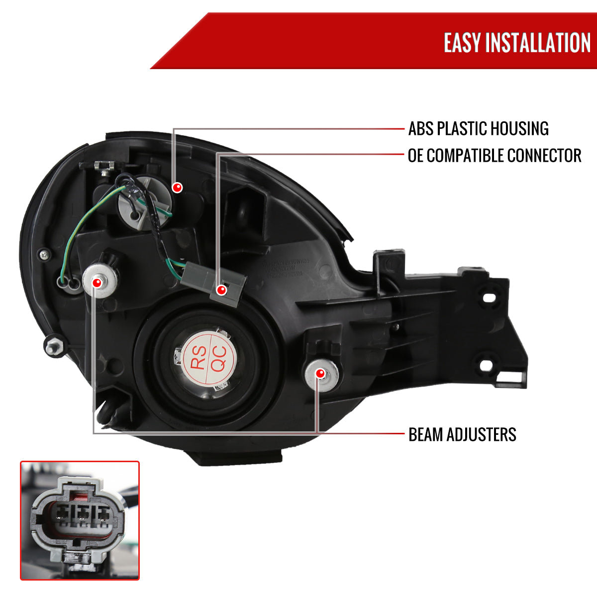 Spec-D 02-03 Subaru Impreza Headlights OEM Crystal Black/Clear.
