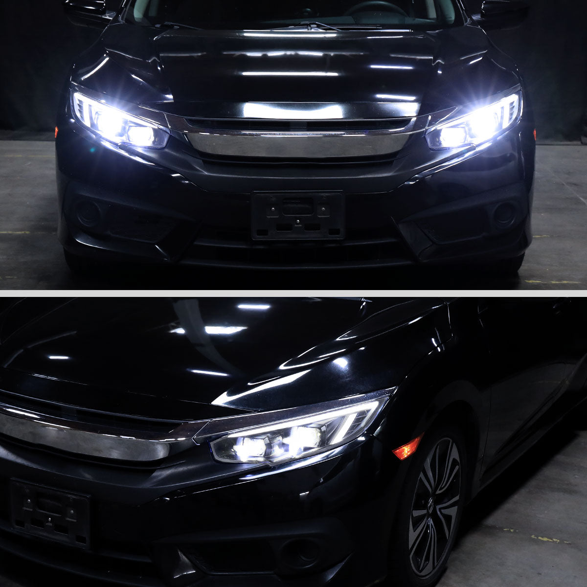 Spec-D 16-21 Honda Civic Led Projector Headlight Black/Smoke Lens