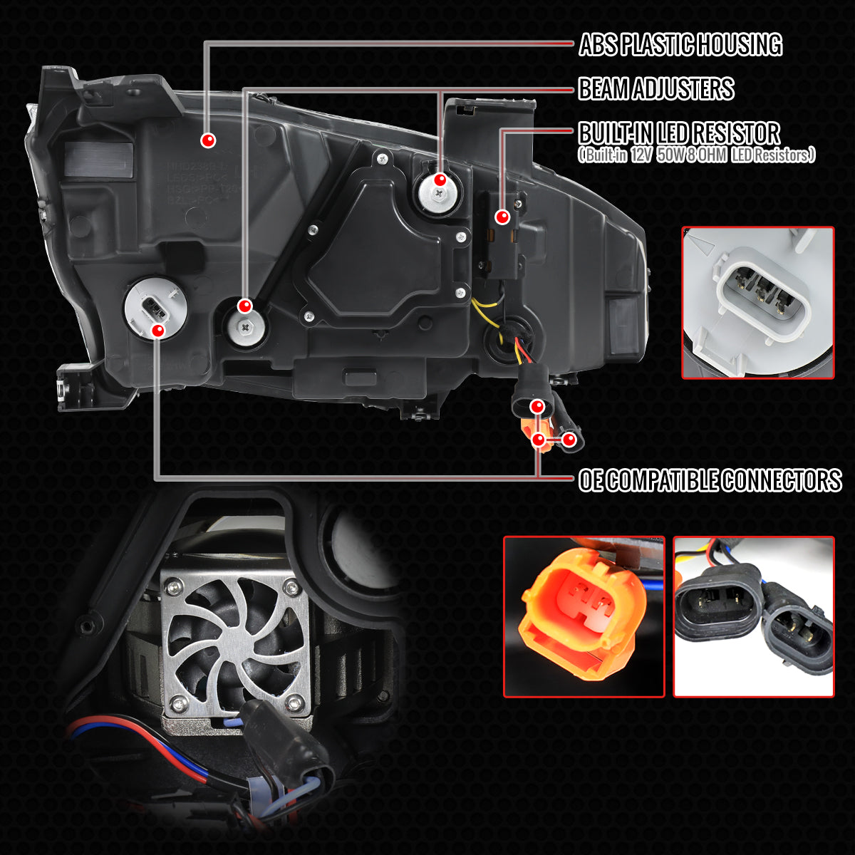 Spec-D 16-21 Honda Civic Full LED Projector Headlights SEQ Black