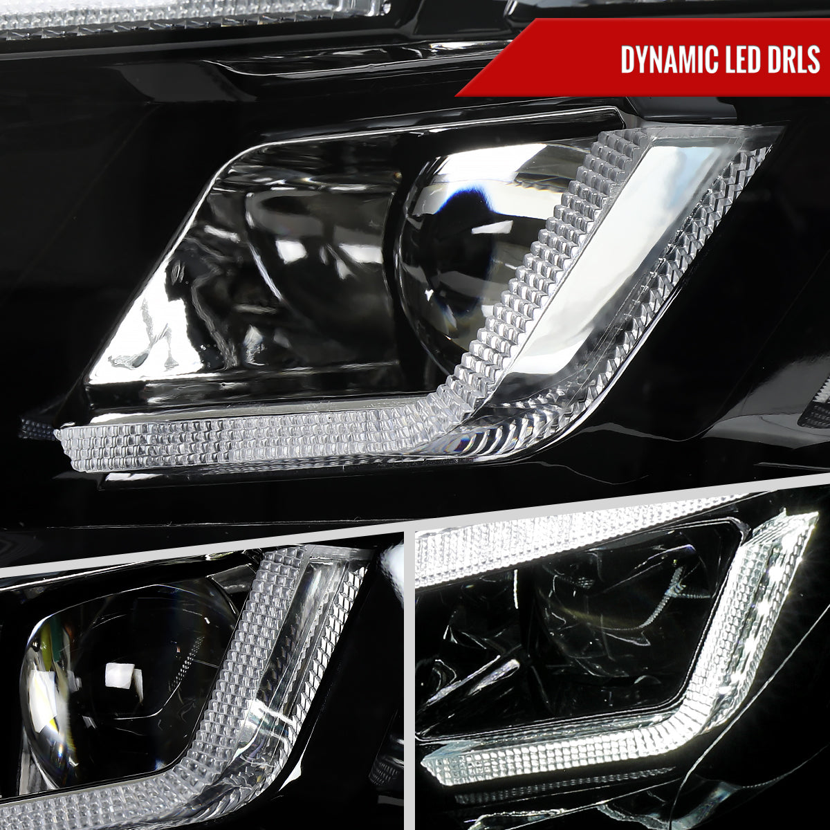 Spec-D 15-17 Mustang Headlights Sequential Start-Up Animation Black