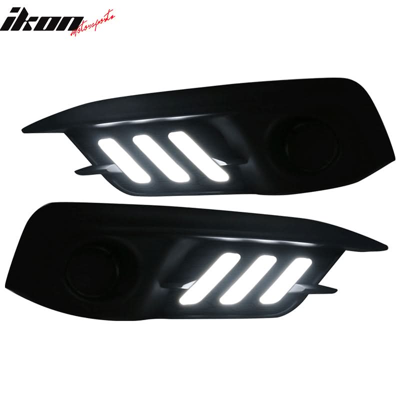 2016-2018Â Honda Civic LED Amber & White Fog light Bezels Cover 2DR 4DR