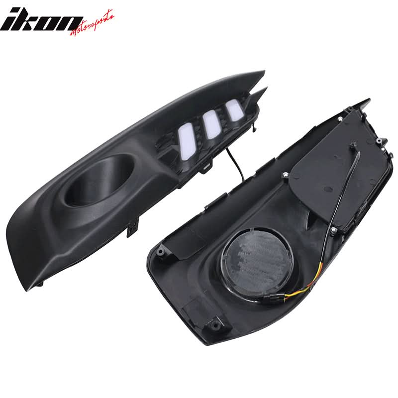 2016-2018Â Honda Civic LED Amber & White Fog light Bezels Cover 2DR 4DR