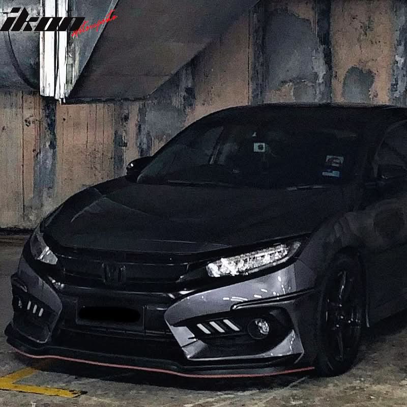 2016-2018Â Honda Civic LED Amber & White Fog light Bezels Cover 2DR 4DR
