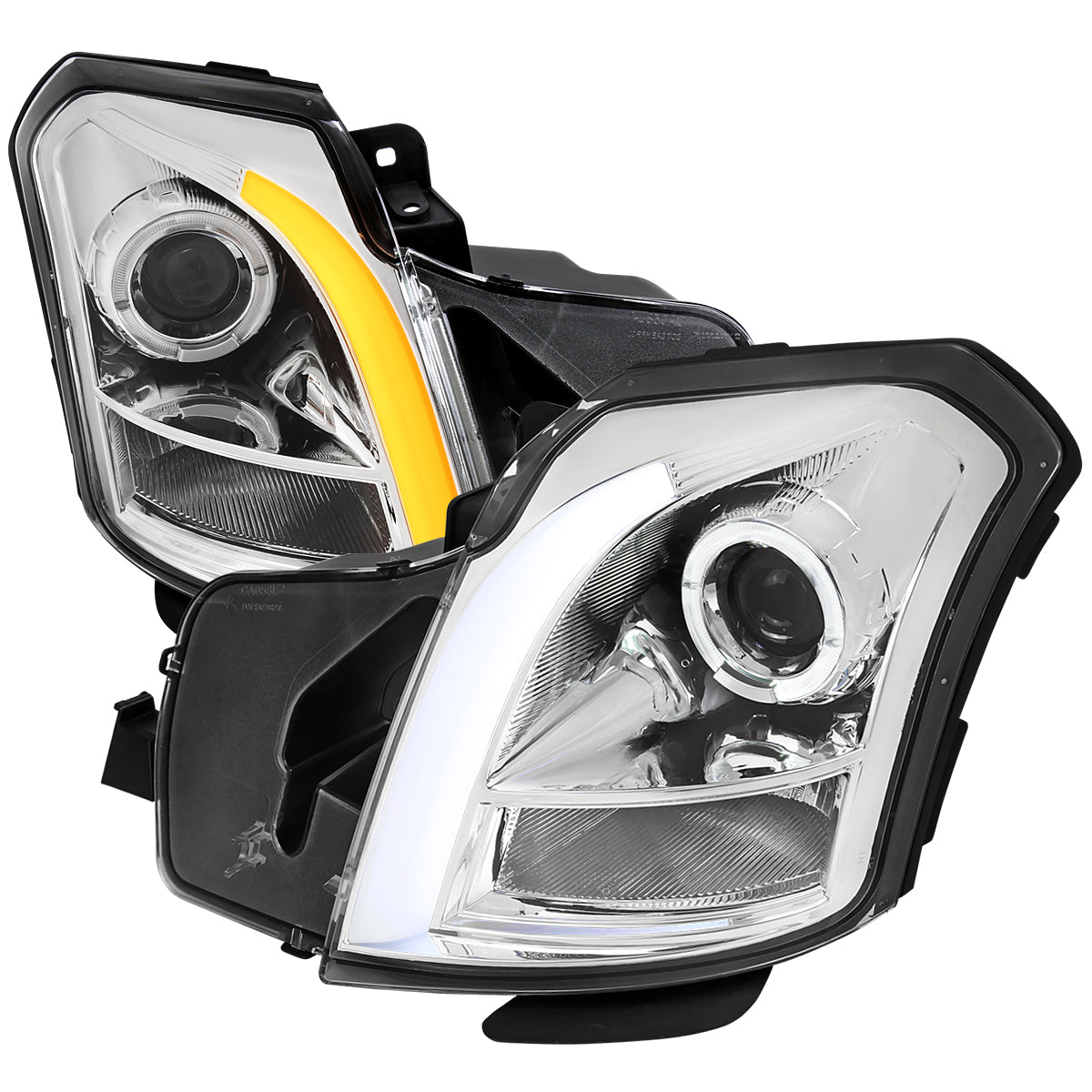Spec-D 03-07 Cadillac CTS Headlights Halo Projector Sequential Smoked