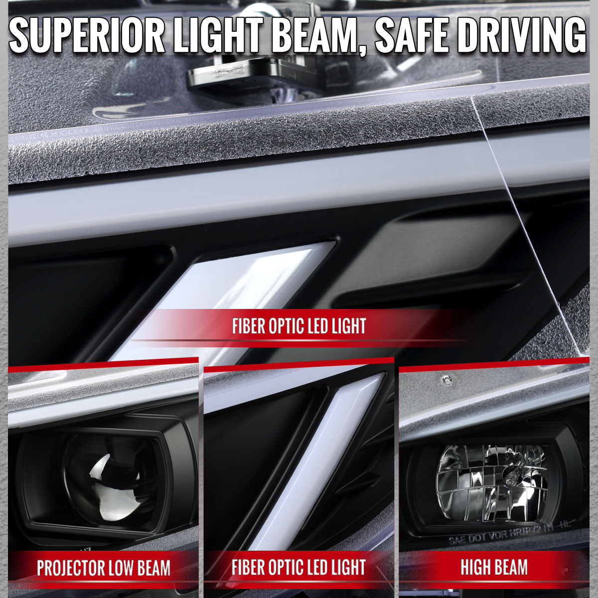 Spec-D 16-23 Toyota Tacoma Driver Projector Headlight Chrome