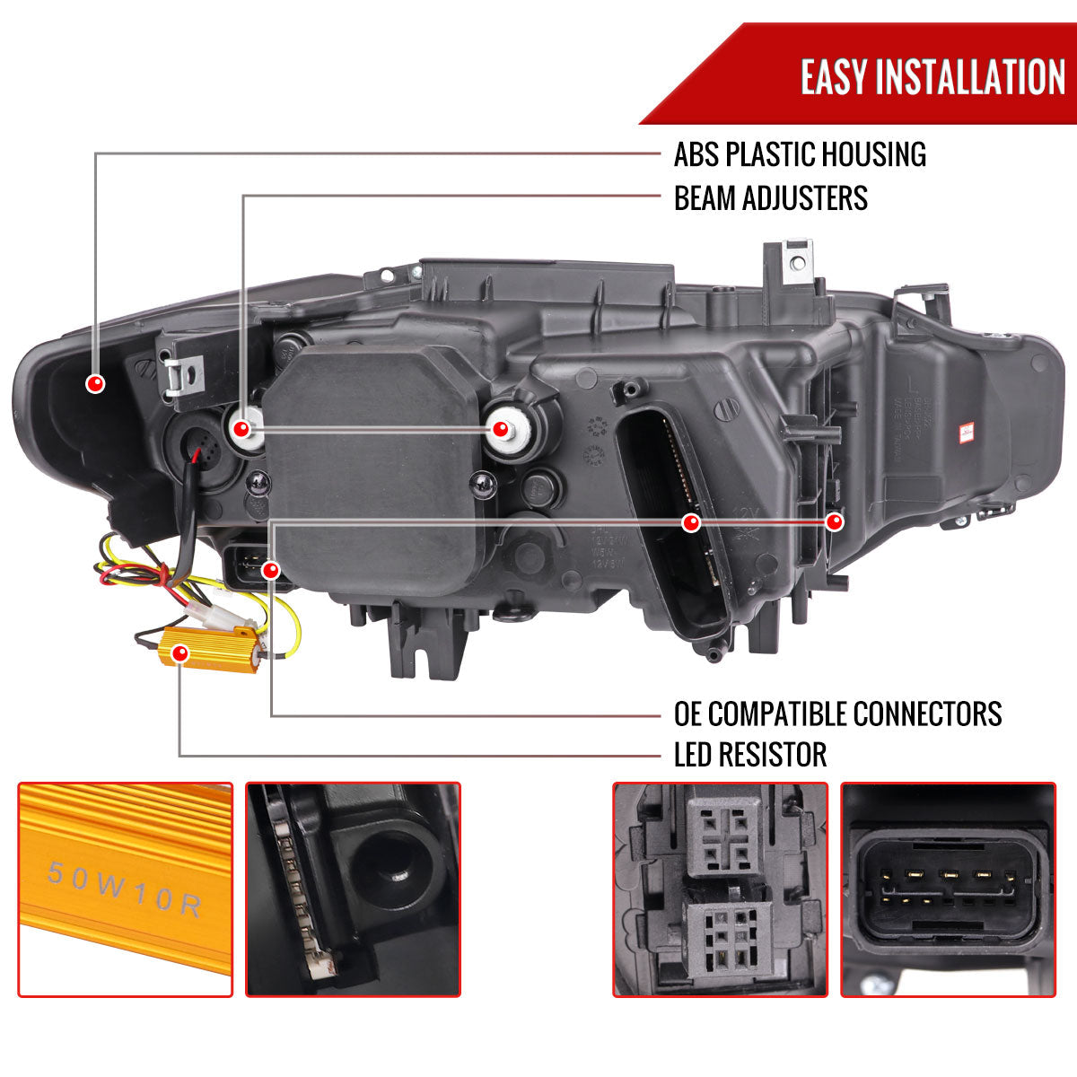 Spec-D 12-15 BMW F30 3-Series 4DR Pro Headlights HID GL Black/Smoked