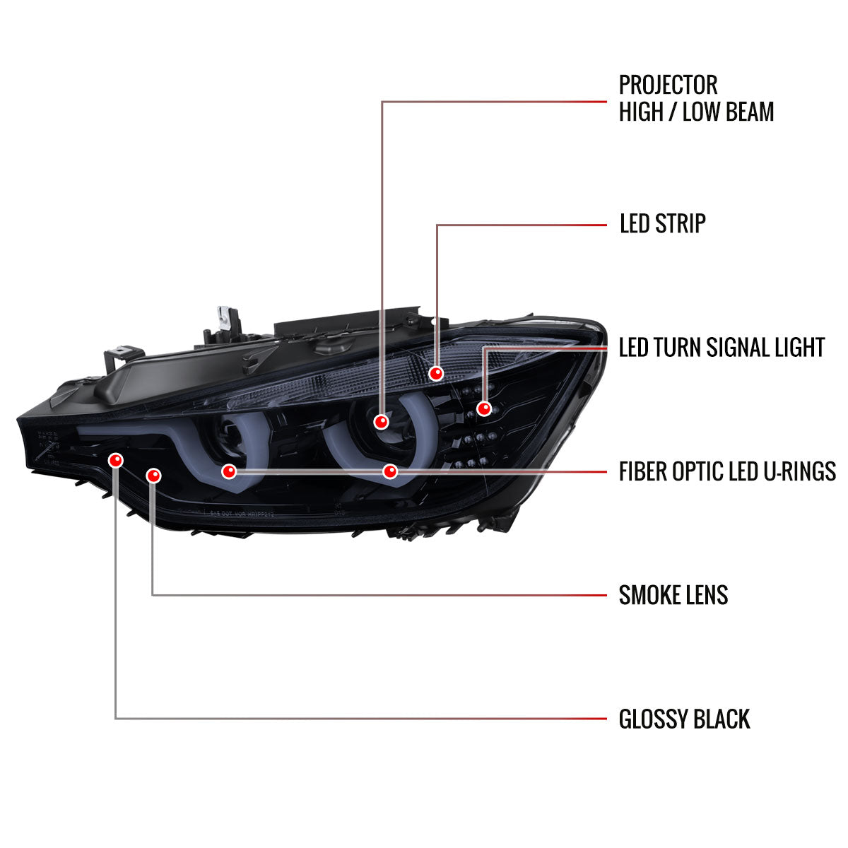 Spec-D 12-15 BMW F30 3-Series 4DR Pro Headlights HID GL Black/Smoked