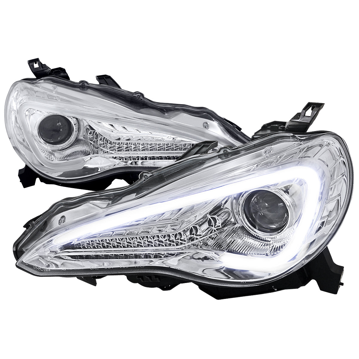 Spec-D 12-17 Scion FRS/86 Pro Headlights Strip & Turn Lights Chrome