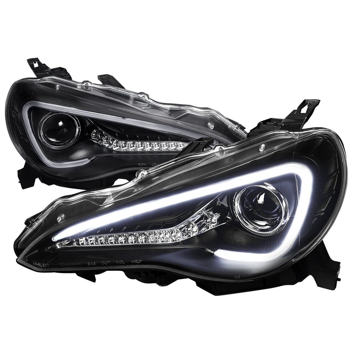 Spec-D 12-17 86 Scion FR-S Headlights LED Bar Sequential Matte Black