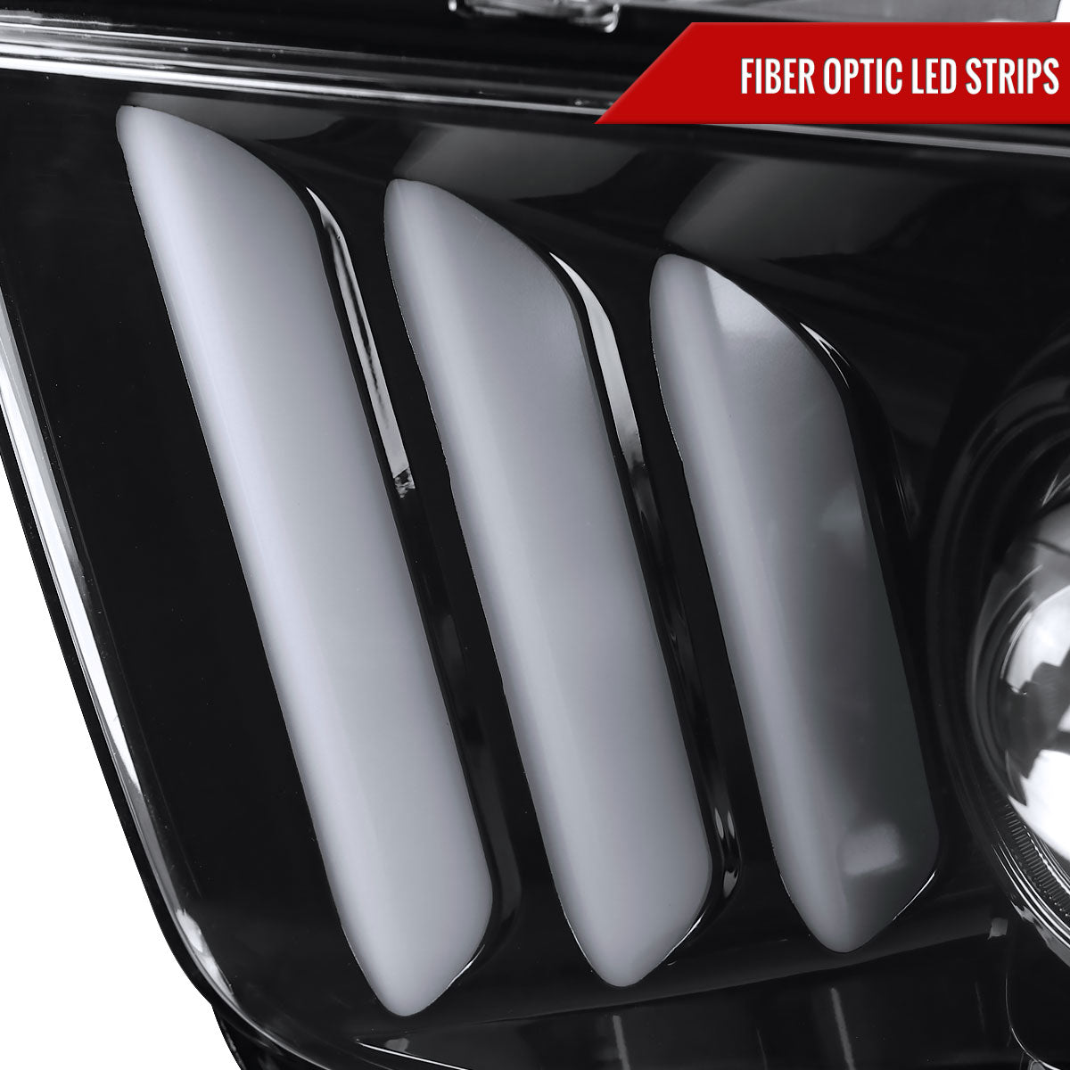 Spec-D 05-09 Ford Mustang LED Bar Projector Headlights Jet Black