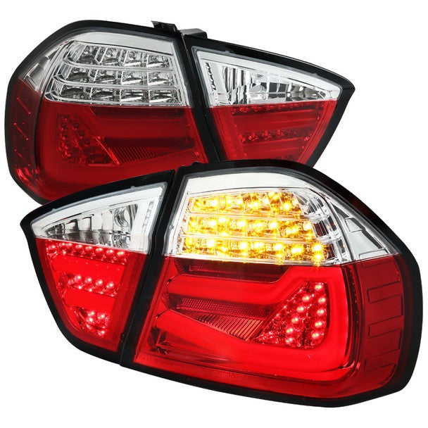 Spec-D 06-08 BMW E90 LED Tail Lights Red