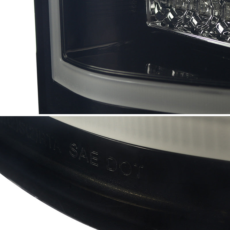 Spec-D 15-17 Ford F-150 LED Tail Lights Glossy Black/Smoked