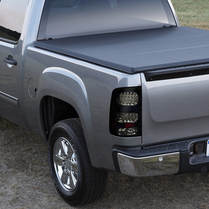 Spec-D 07-12 GMC Sierra LED Tail Lights Black/Smoked Lens