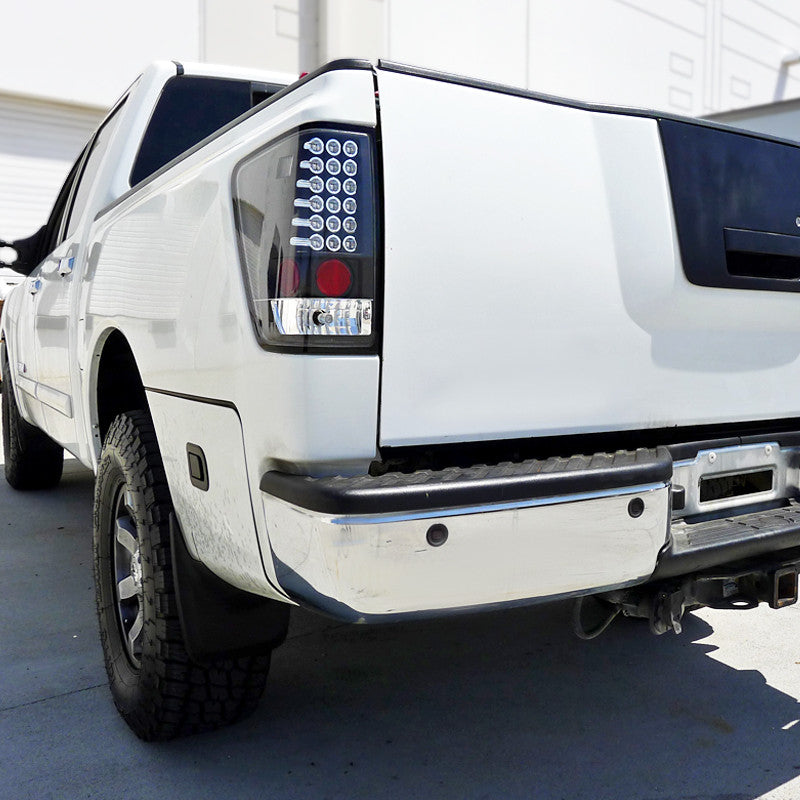 Spec-D 04-15 Nissan Titan LED Tail Lights Matte Black/Clear
