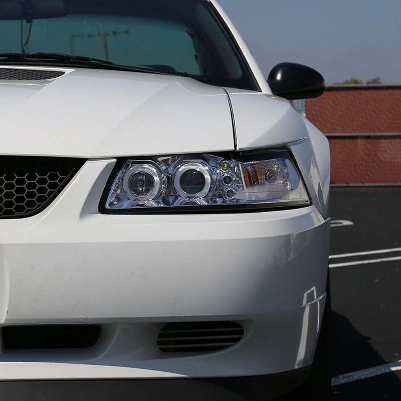 Spec-D 99-04 Mustang Dual Halo Projector Headlights Chrome