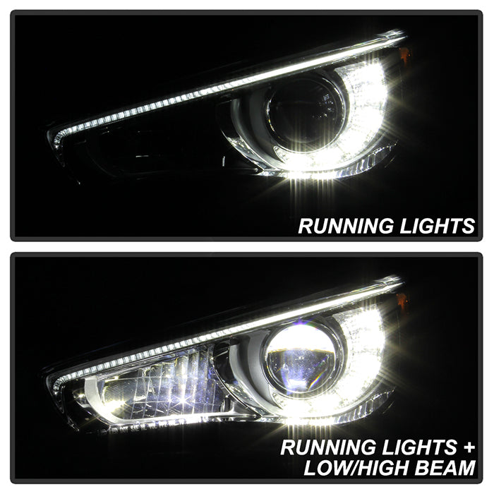 SPYDER 14-17 Infiniti Q50 HID (w/o Adaptive) Projector Headlights - OE Left 9946288