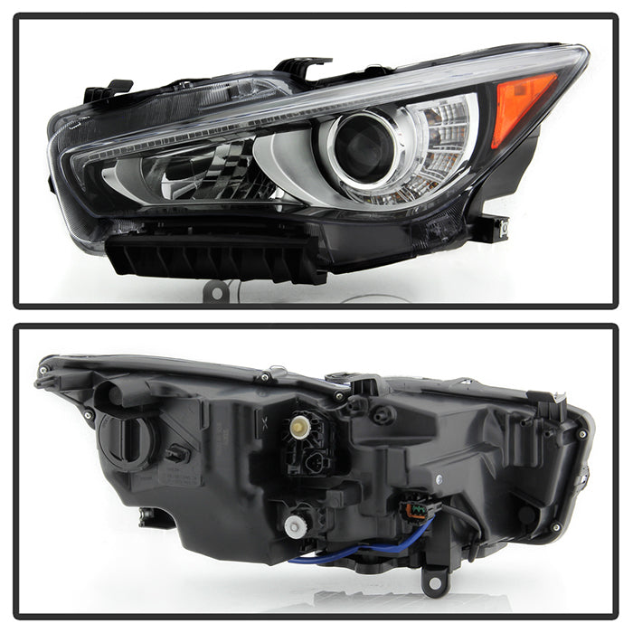 SPYDER 14-17 Infiniti Q50 HID (w/o Adaptive) Projector Headlights - OE Left 9946288