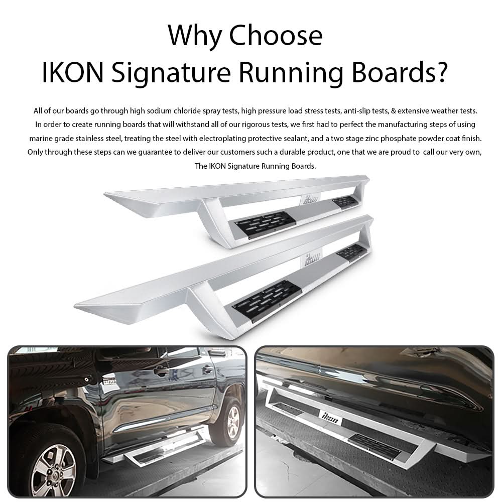 2009-2023 Dodge Ram 2500 3500 IKON V1 Silver Running Board Solid Steel