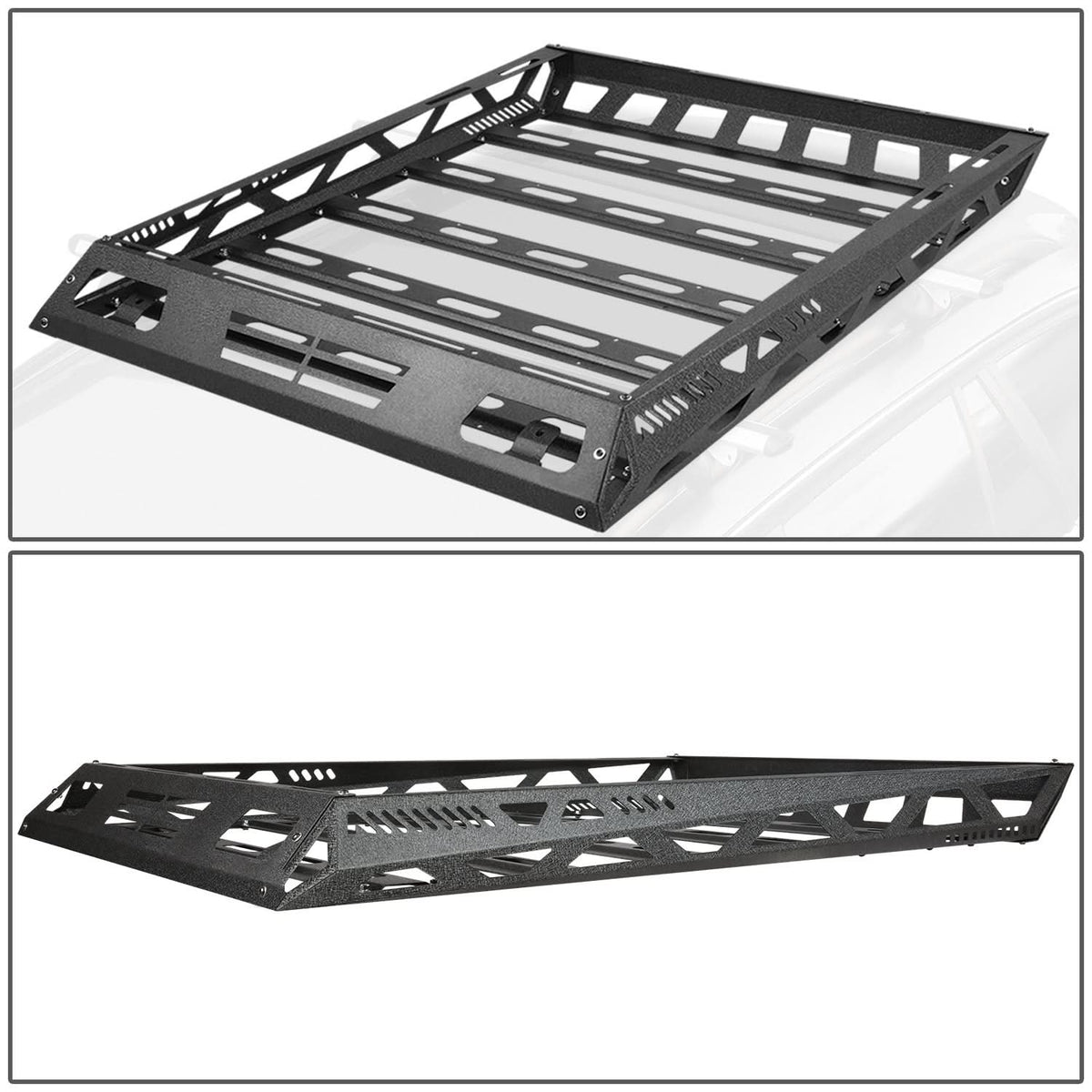 Universal 55x41 Roof Cargo Basket - Black Steel Construction