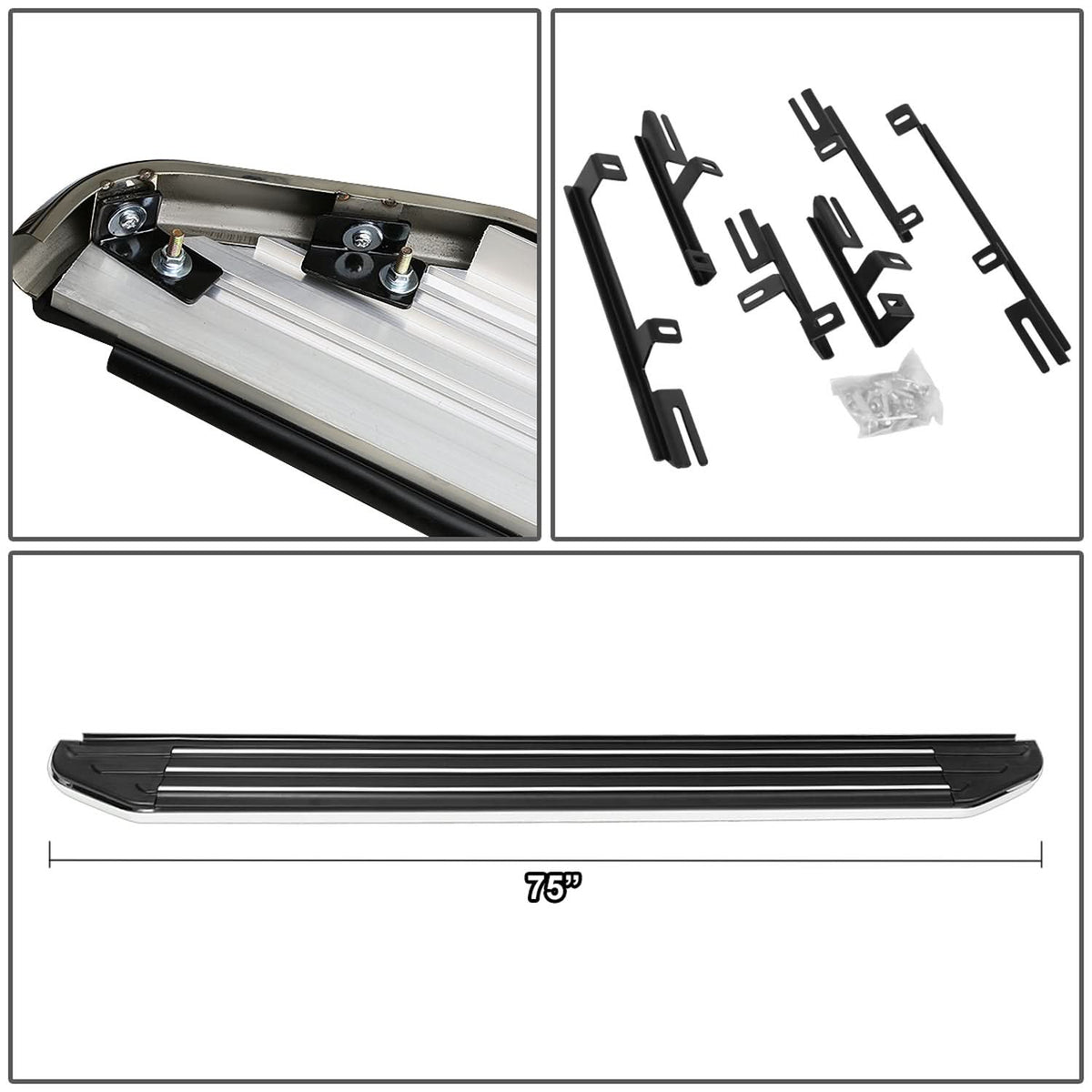 18-19 Volkswagen Atlas 5.5" Aluminum Running Boards - Black
