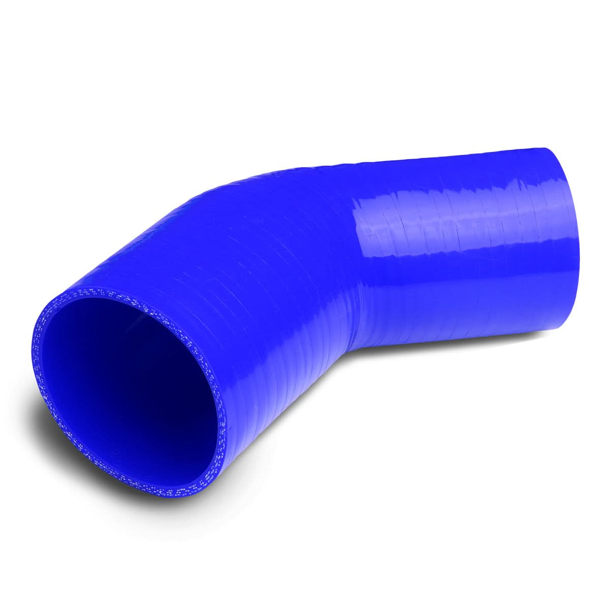 2.50" to 3.00" 45 Degree Silicone Reducer Hose - 3-Ply Blue