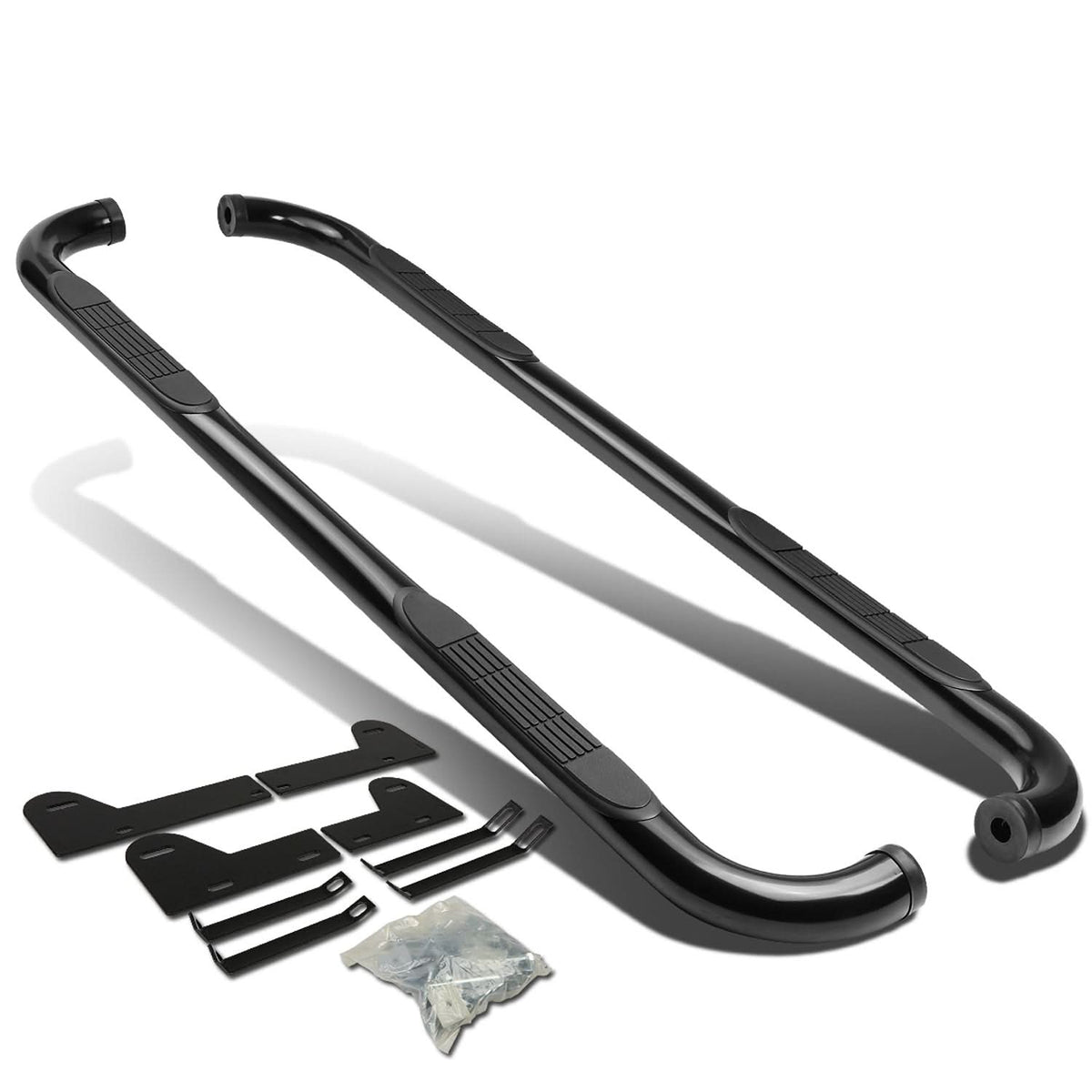 2002-2008 Dodge Ram 1500/2500/3500 Quad Cab 3" Round Nerf Bars Black