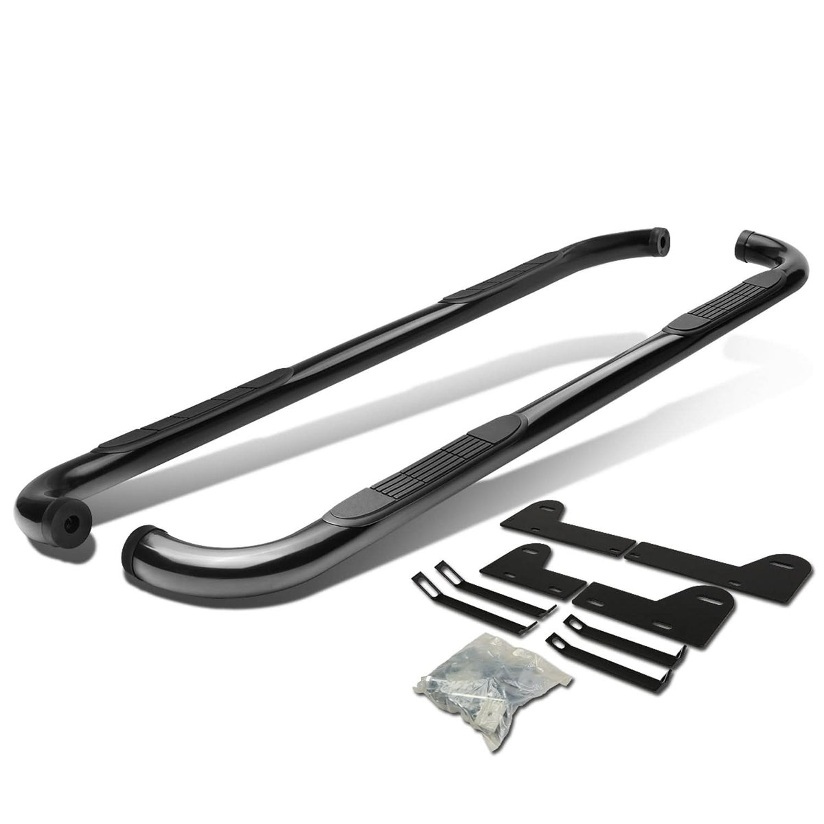 2002-2008 Dodge Ram 1500/2500/3500 Quad Cab 3" Round Nerf Bars Black