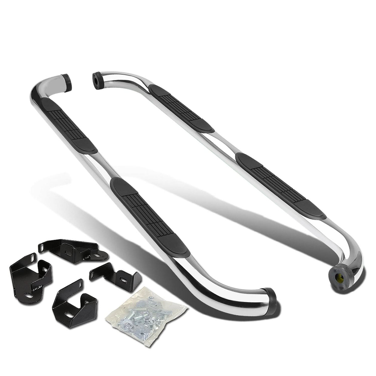 01-04 Toyota Tacoma Double Cab 3" Round Nerf Bars - Silver