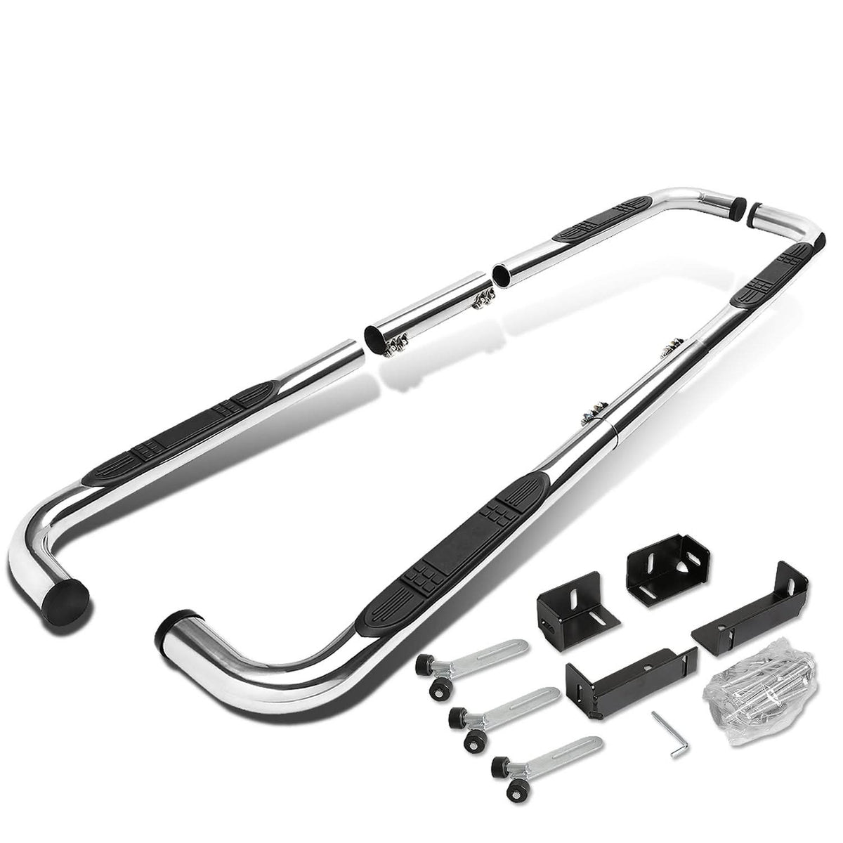 Universal 3 Inch Round 90 Degree Nerf Bar Step Bar Silver