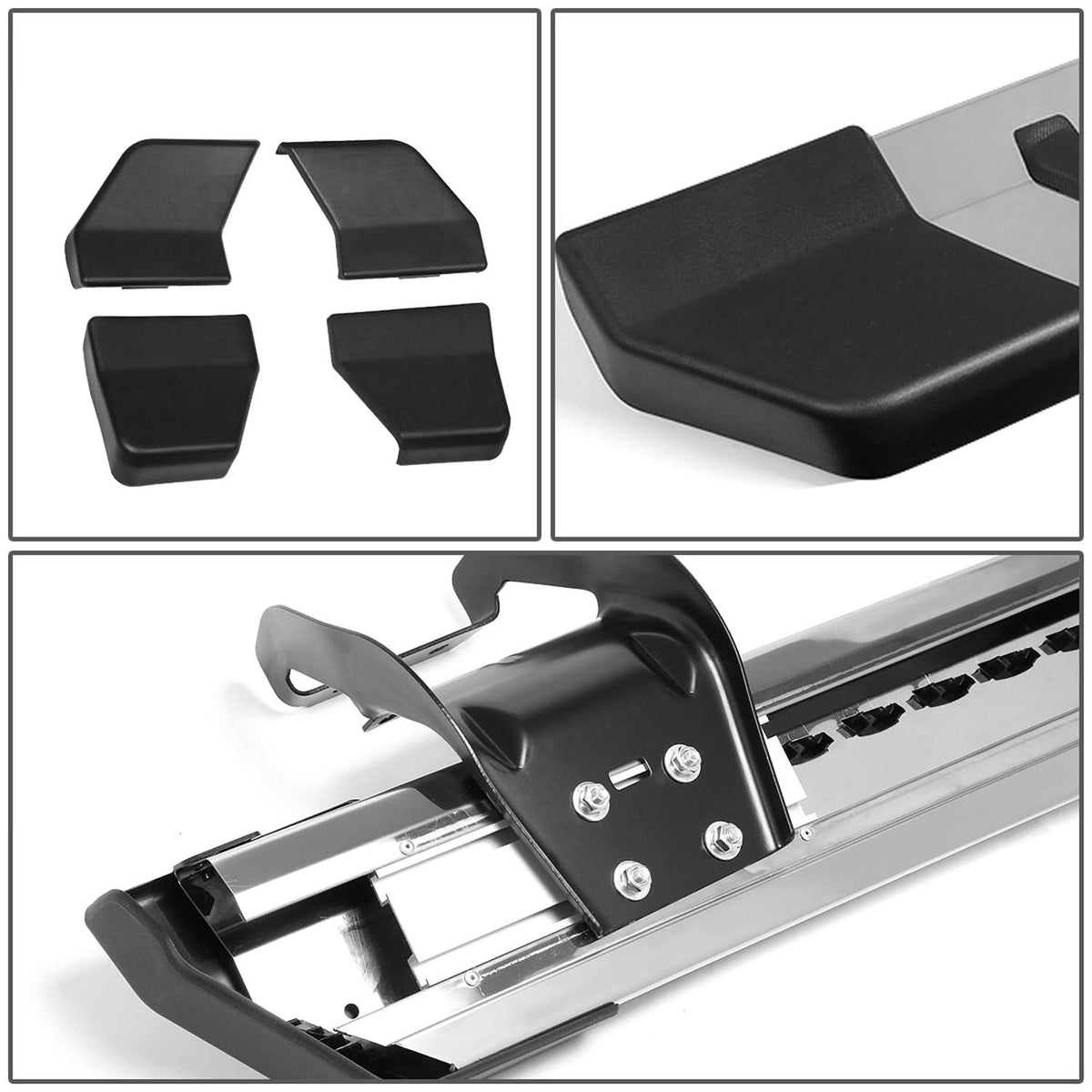 15-20 Ford F-150 / 17-20 F-250 F-350 6" Flat Board Nerf Step Bar Silver