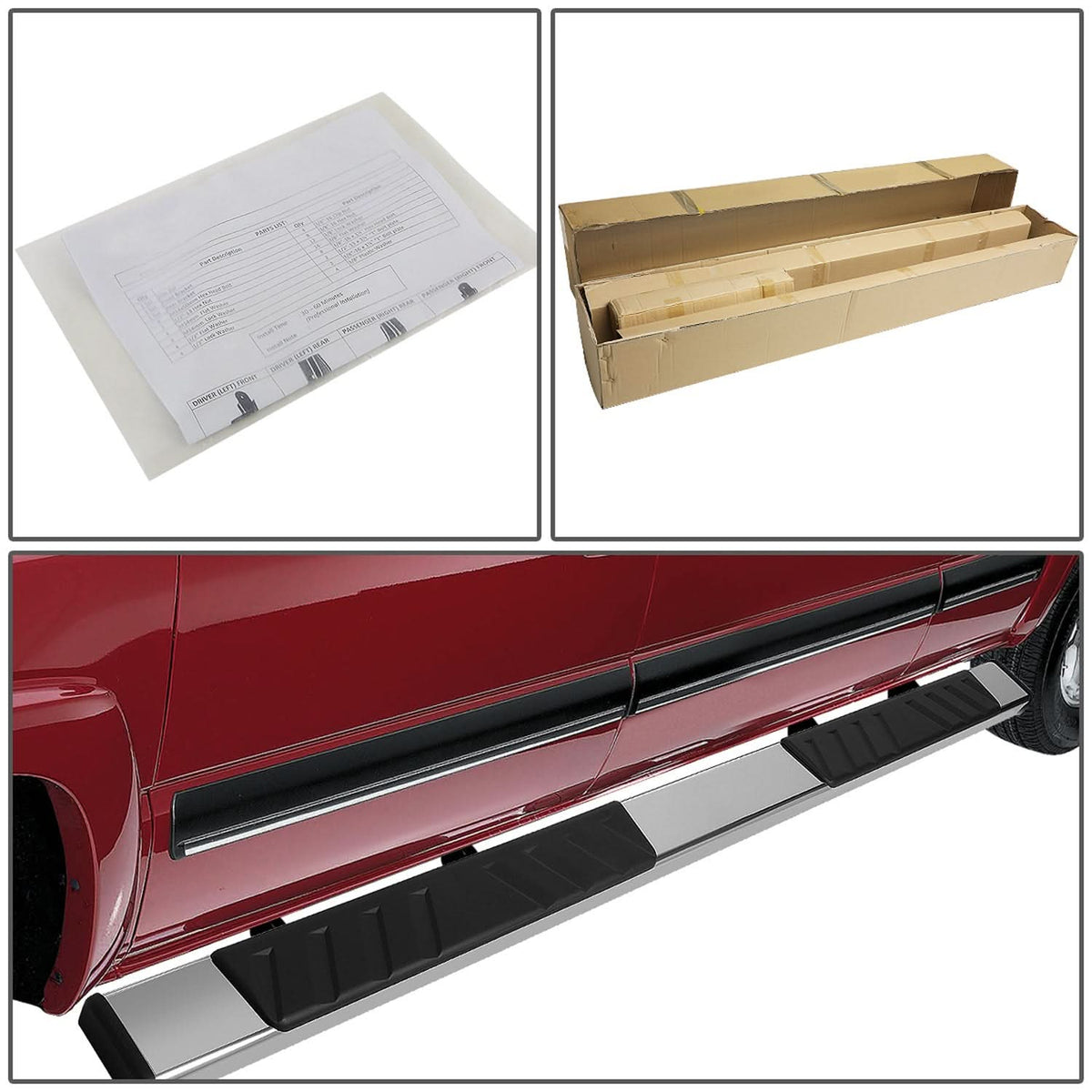 2015-2020 Ford F-150 F-250 F-350 Crew Cab 5" Nerf Bars Chrome/Black