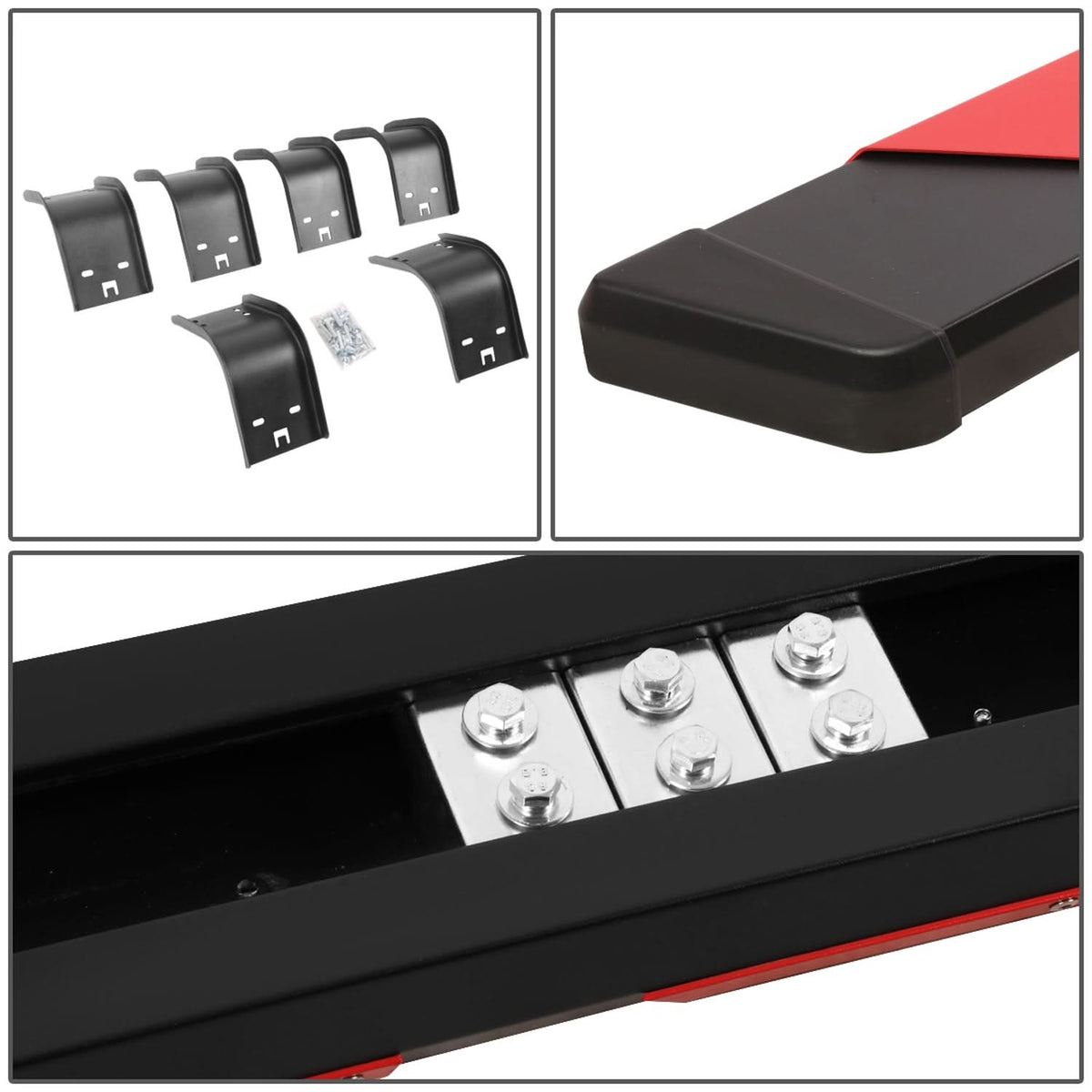 09-20 Dodge Ram 5.5" Extended Cab Nerf Bar Step Bar Black/Red