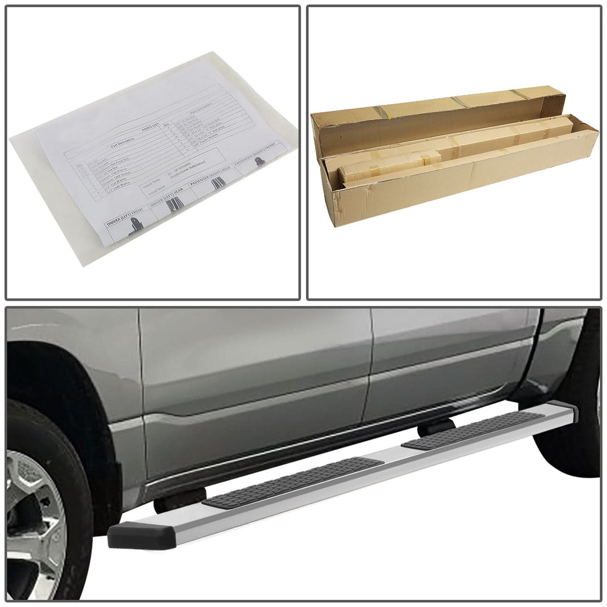 2004-2014 Ford F-150 Crew Cab 5.5" Nerf Bars w/ Honeycomb Step Pads