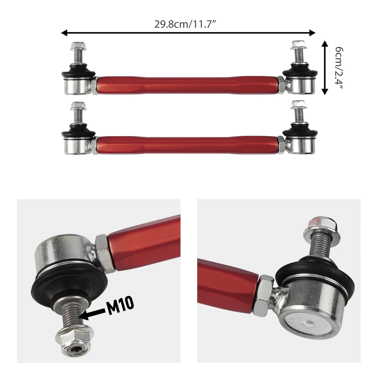 BMW Adjustable Front Sway Bar End Links – Billet Aluminum (E90 E92 E87 E82 E91 E93)