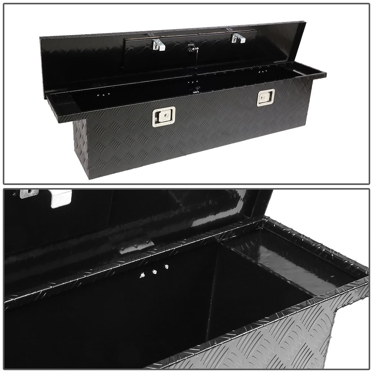 63" Black Aluminum Crossover Truck Tool Box with Lock
