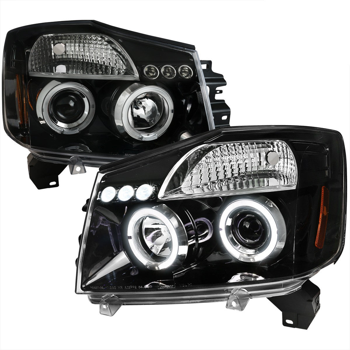Spec-D 04-15 Titan Dual Halo LED Projector Headlights Black
