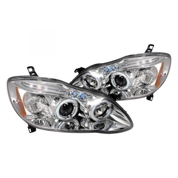 Spec-D 03-08 Toyota Corolla Halo Projector Headlights Chrome
