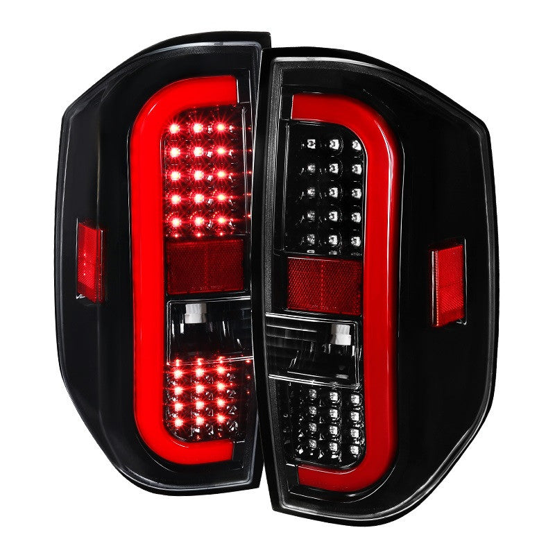 Spec-D 14-18 Toyota Tundra LED SEQ Tail Lights Black