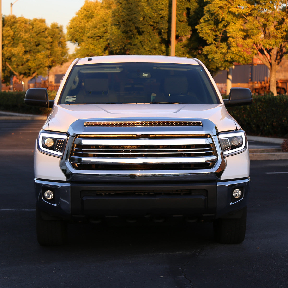 Spec-D 14-21 Tundra LED Bar Turnk signal Headlights Black