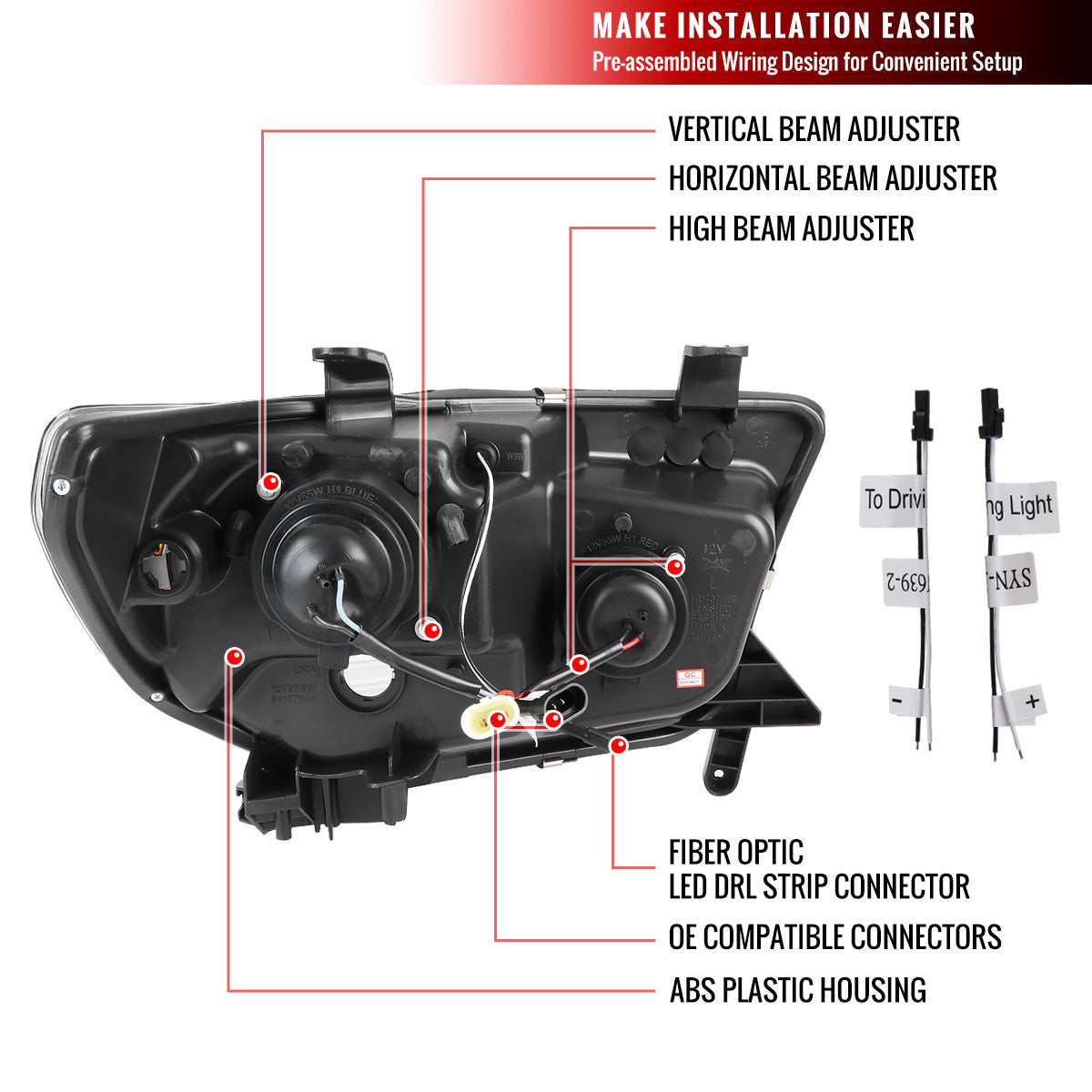 Spec-D 07-13 Tundra 08-17 Sequoia Projector Headlights Black/Smoked